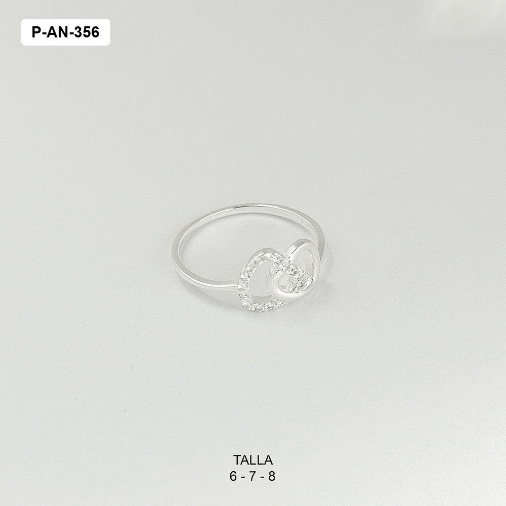 *ANILLO EN PLATA LEY 925 CORAZONES DOBLES