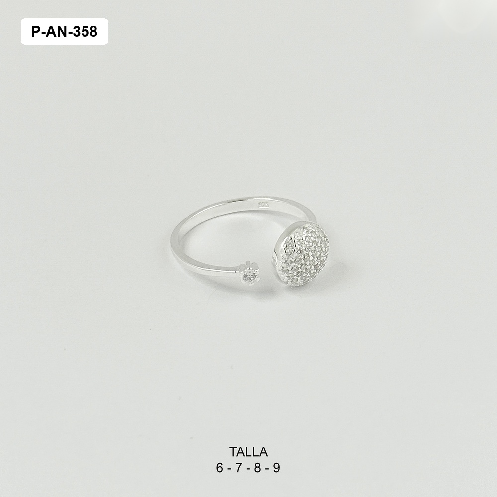 *ANILLO EN PLATA LEY 925 CIRCULO MICROCIRCONES REGULABLE