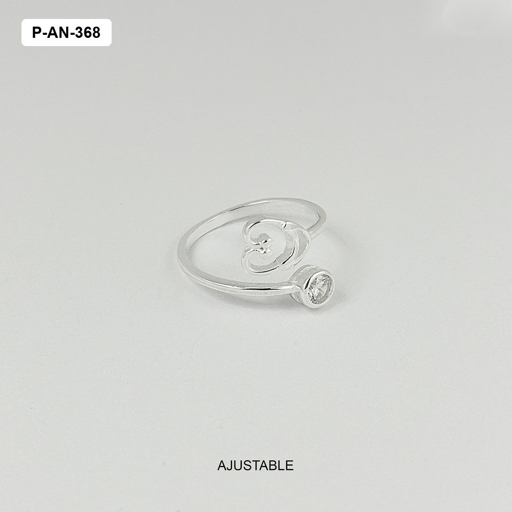 *ANILLO EN PLATA LEY 925 CORAZÓN ESTETOSCOPIO AJUSTABLE