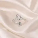 Anillo en plata ley 925 corazón estetoscopio ajustable