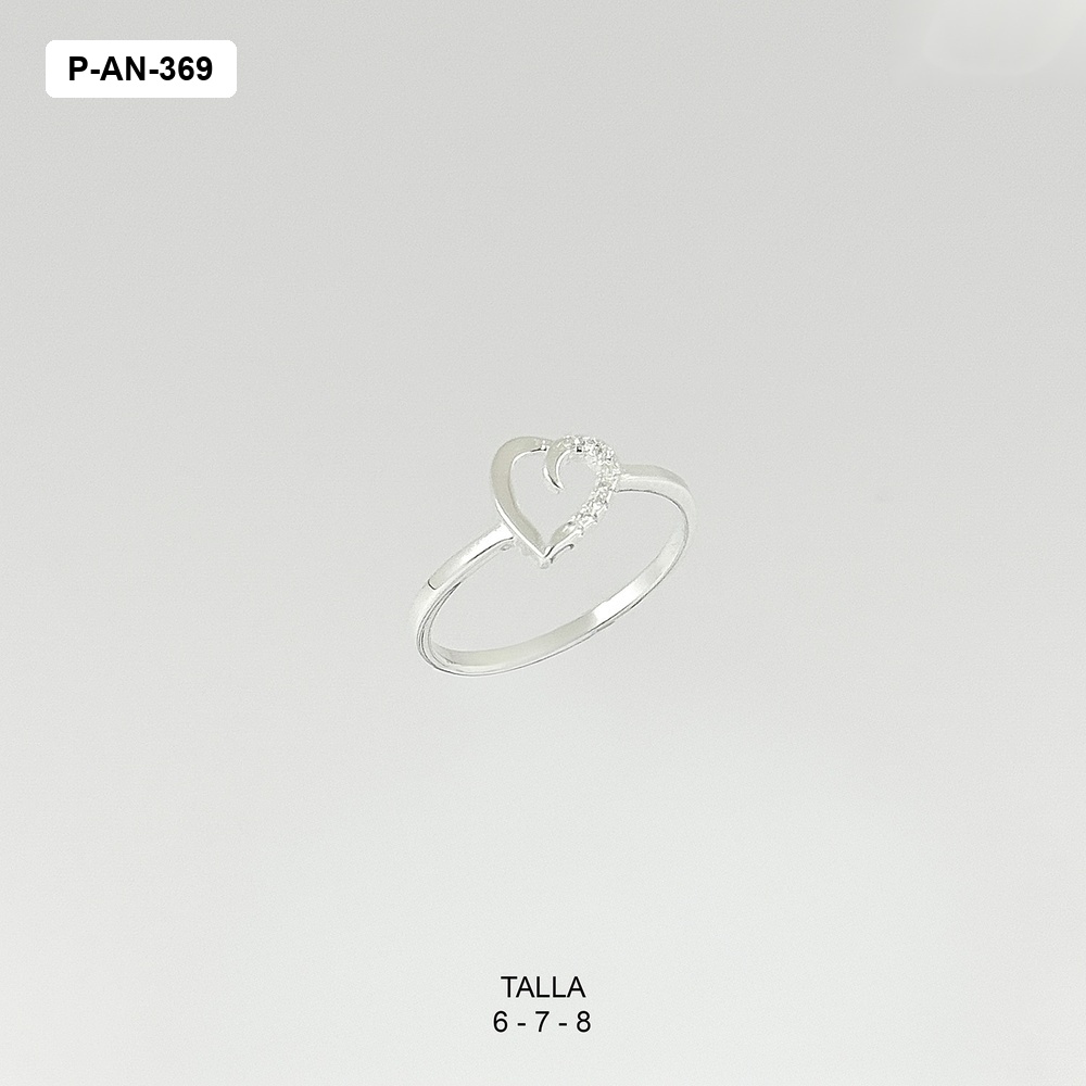*ANILLO EN PLATA LEY 925 SILUETA CORAZÓN