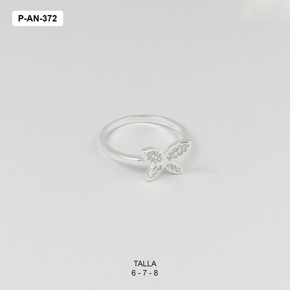 *ANILLO EN PLATA LEY 925 MARIPOSA MICROCIRCONES BLANCOS