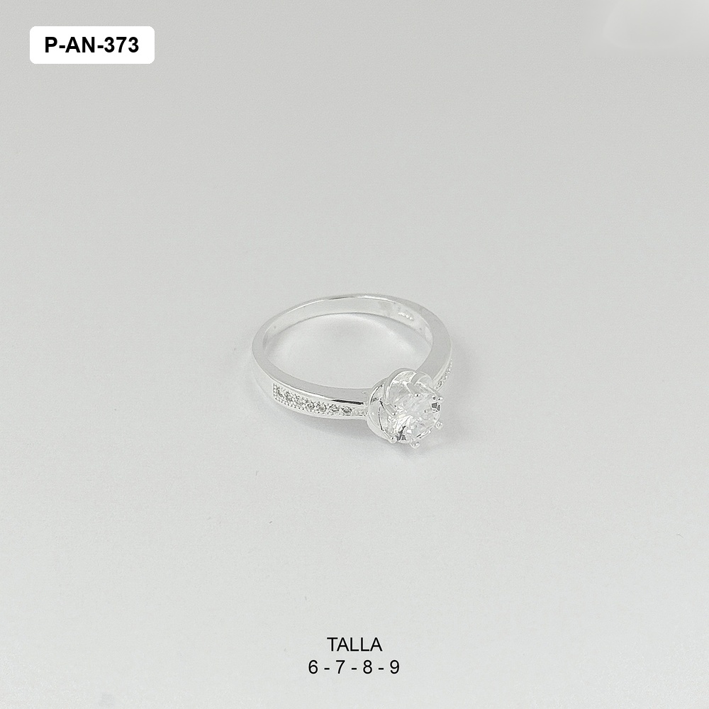 *ANILLO EN PLATA LEY 925 SOLITARIO ROSA CIRCÓN BLANCO