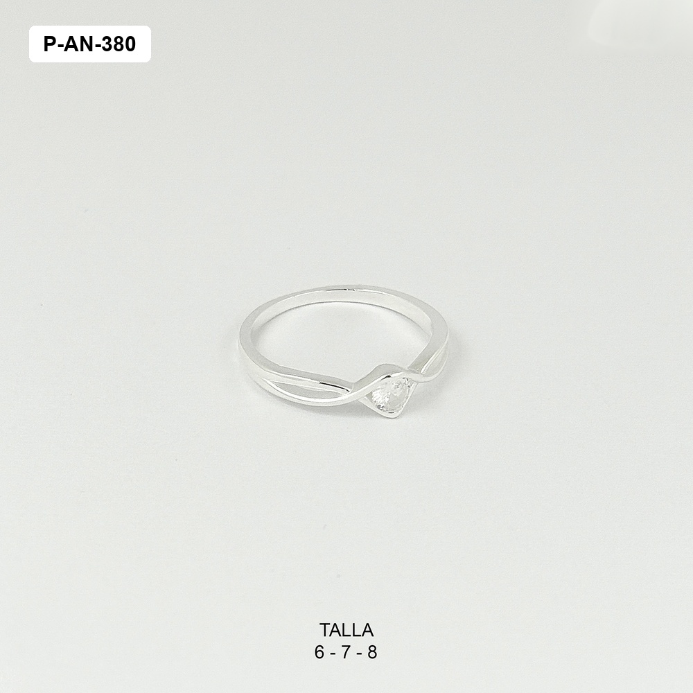 Anillo en plata ley 925 ondas circón
