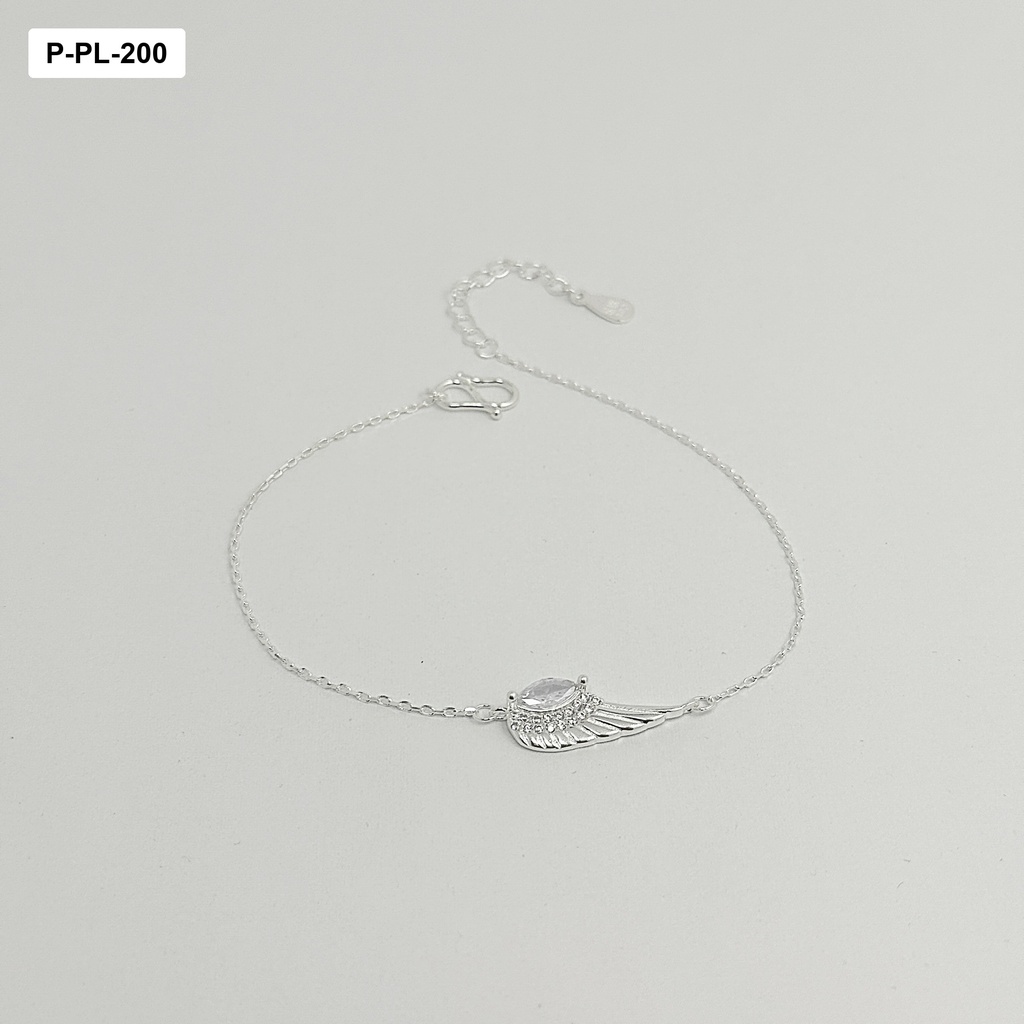 *PULSERA EN PLATA LEY 925 DIJE ALA CRISTAL