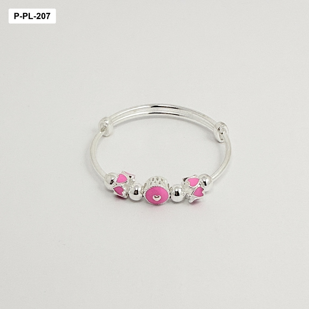 Pulsera rígida dijes fucsia