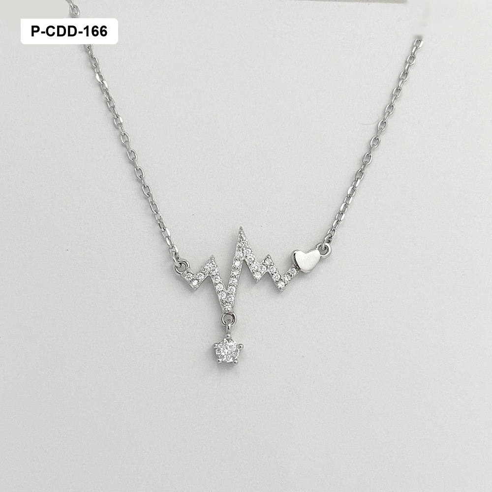Collar plata 925 baño rodio látido corazón