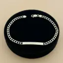 Pulsera esclava en Plata ley 925 tejido barbada cuadrada / 21 cm 