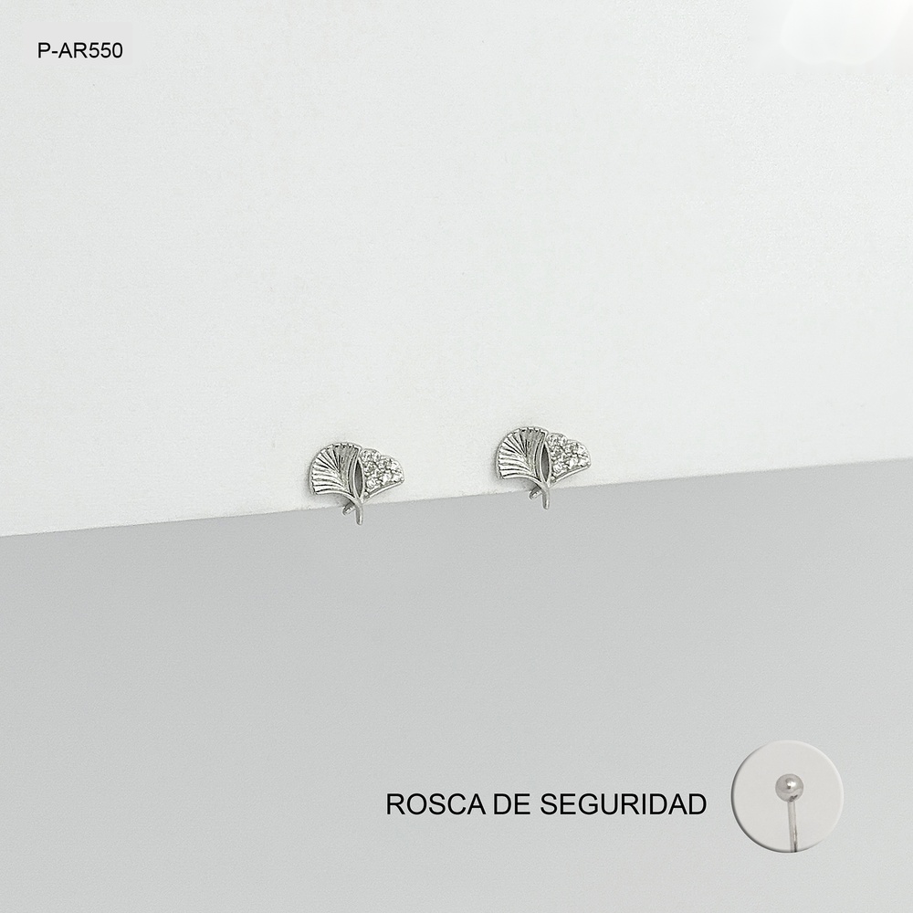 Topo plata 925 (b.rodio) hoja palma rosca de seguridad (ortopedico)