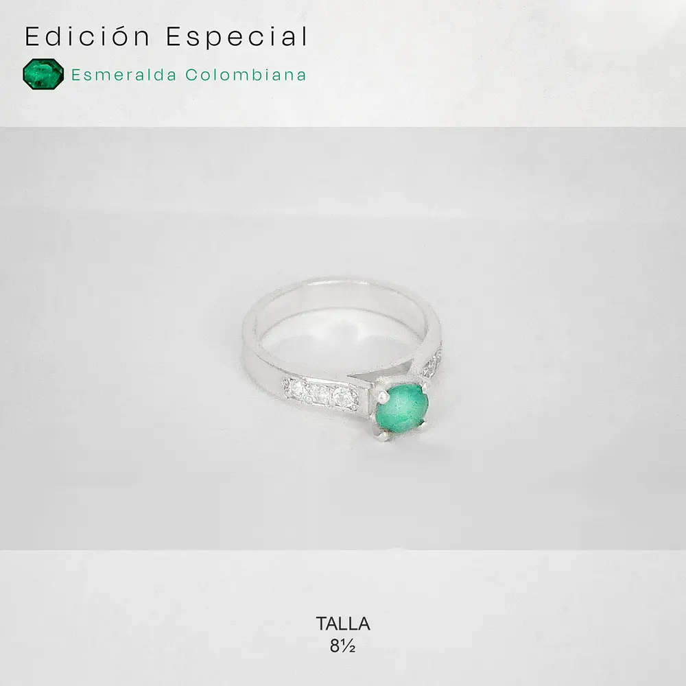 Anillo edición especial esmeralda autentica plata 925 modelo 2