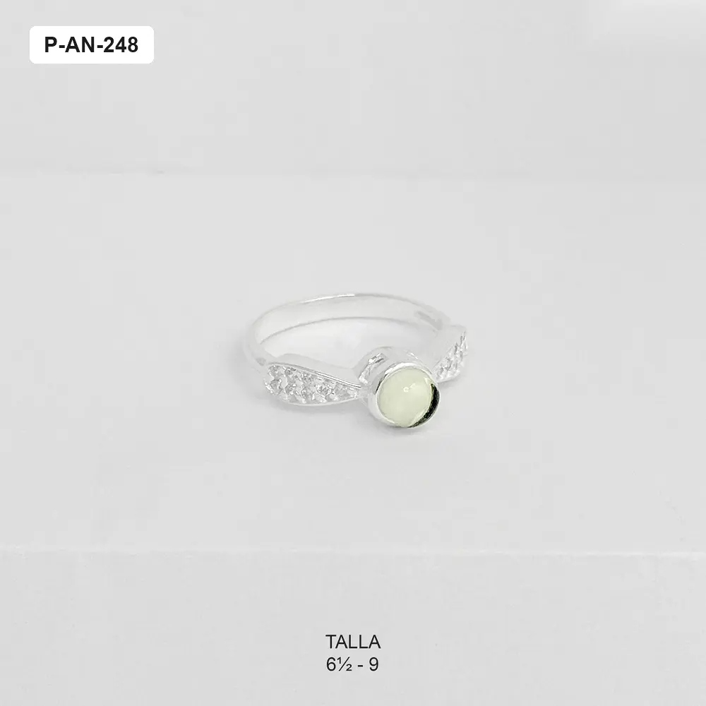 Anillo plata ley 925 tipo solitario bola humor
