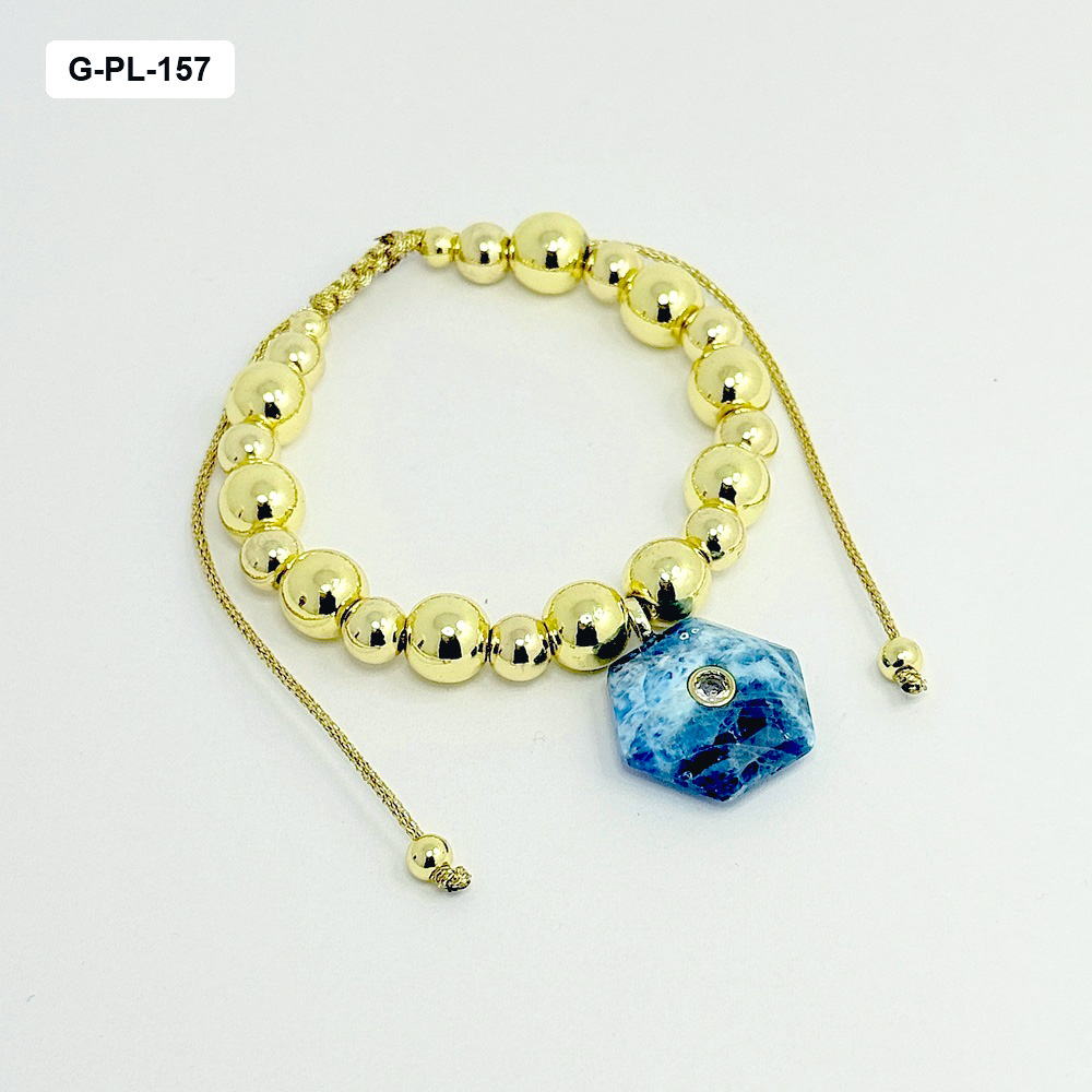 Pulsera en rodinado gold dije cuarzo
