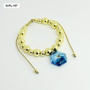 Pulsera en rodinado gold dije cuarzo