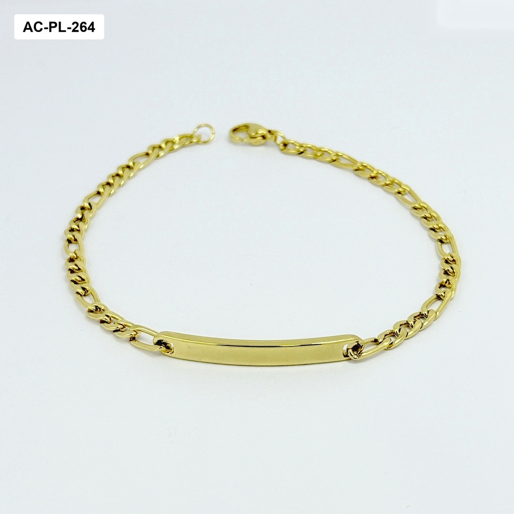 PULSERA EN ACERO GOLD ESCLAVA CARTIER DELGADA 22CM