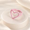 Anillo en rodinado ajustable esmaltado corazón