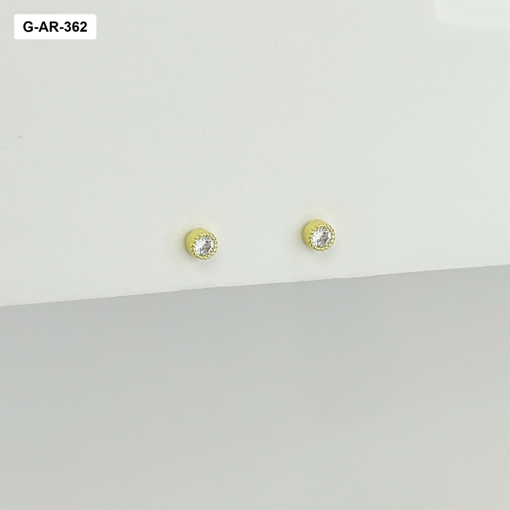 Aretes en rodinado gold circón