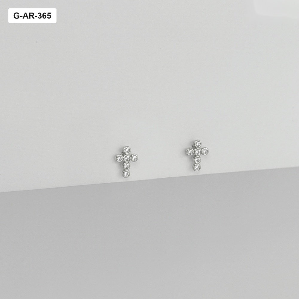 Aretes en rodinado silver cruz circones