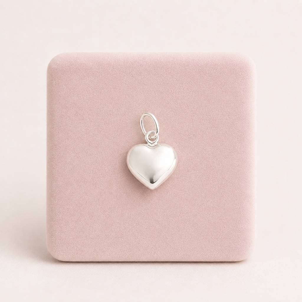 Dije en plata ley 925 corazón soplado