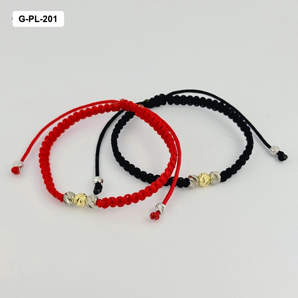 Pulseras de pareja set x 2 hilo ajustable balines rodinado