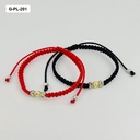Pulseras de pareja set x 2 hilo ajustable balines rodinado