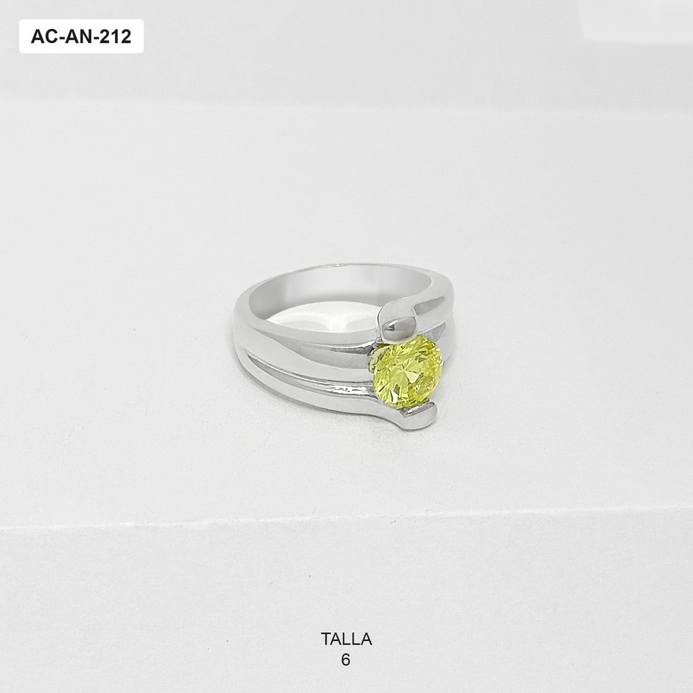 Anillo en Acero Inoxidable silver estilo THAI circón turmalina