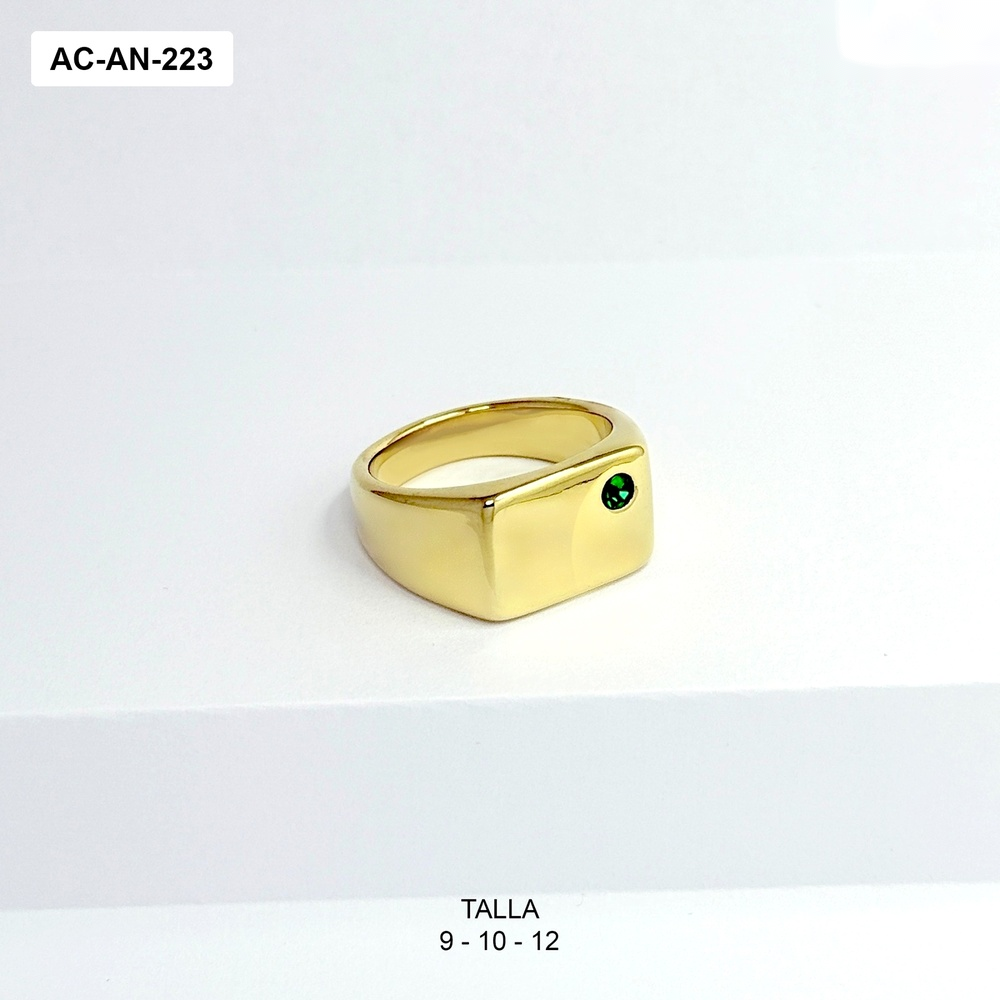 *AC-AN-223 ANILLO EN ACERO CUADRADO CON CIRCÓN