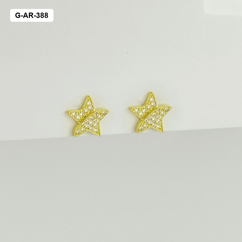 *Aretes en rodinado gold estrella microcircones