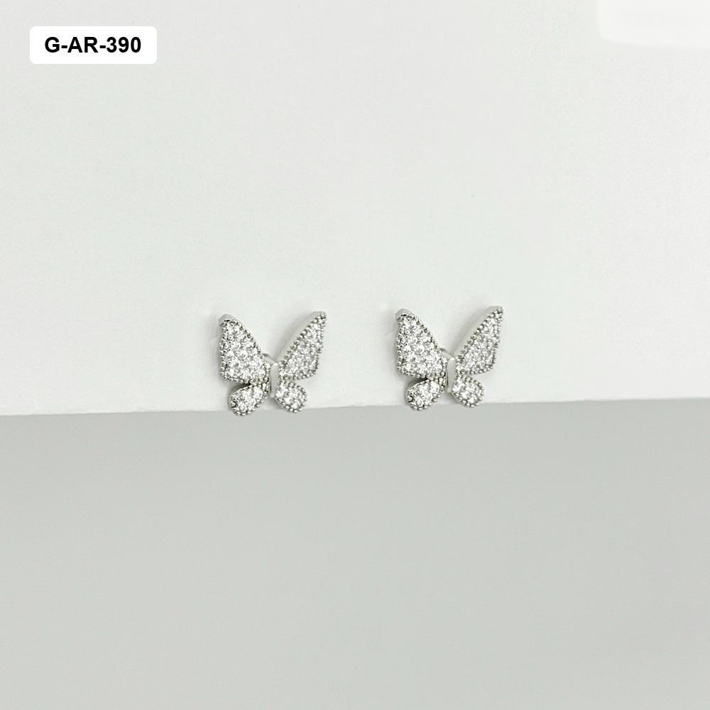 *Aretes en rodinado silver mariposa microcircones