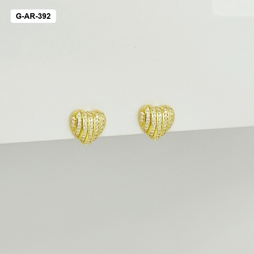 *Aretes en rodinado corazón líneas microcircones