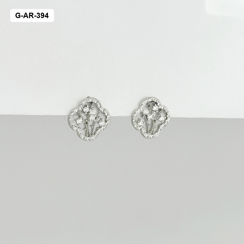 Aretes en rodinado silver flor microcircones