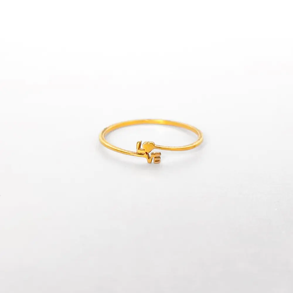 *ANILLO EN ACERO GOLD EXTRA DELGADO LOVE