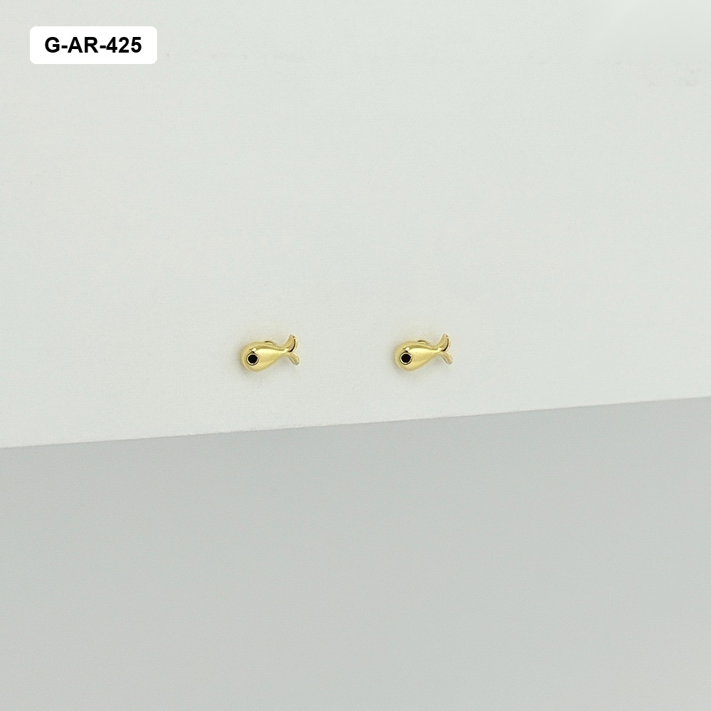Aretes en rodinado gold topos mini ballenita