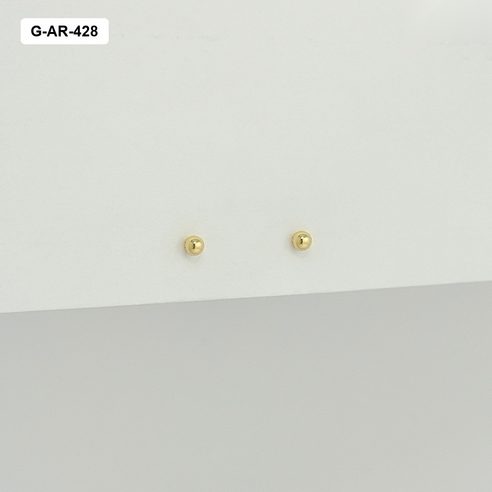 Aretes en rodinado gold topos mini bolita N4