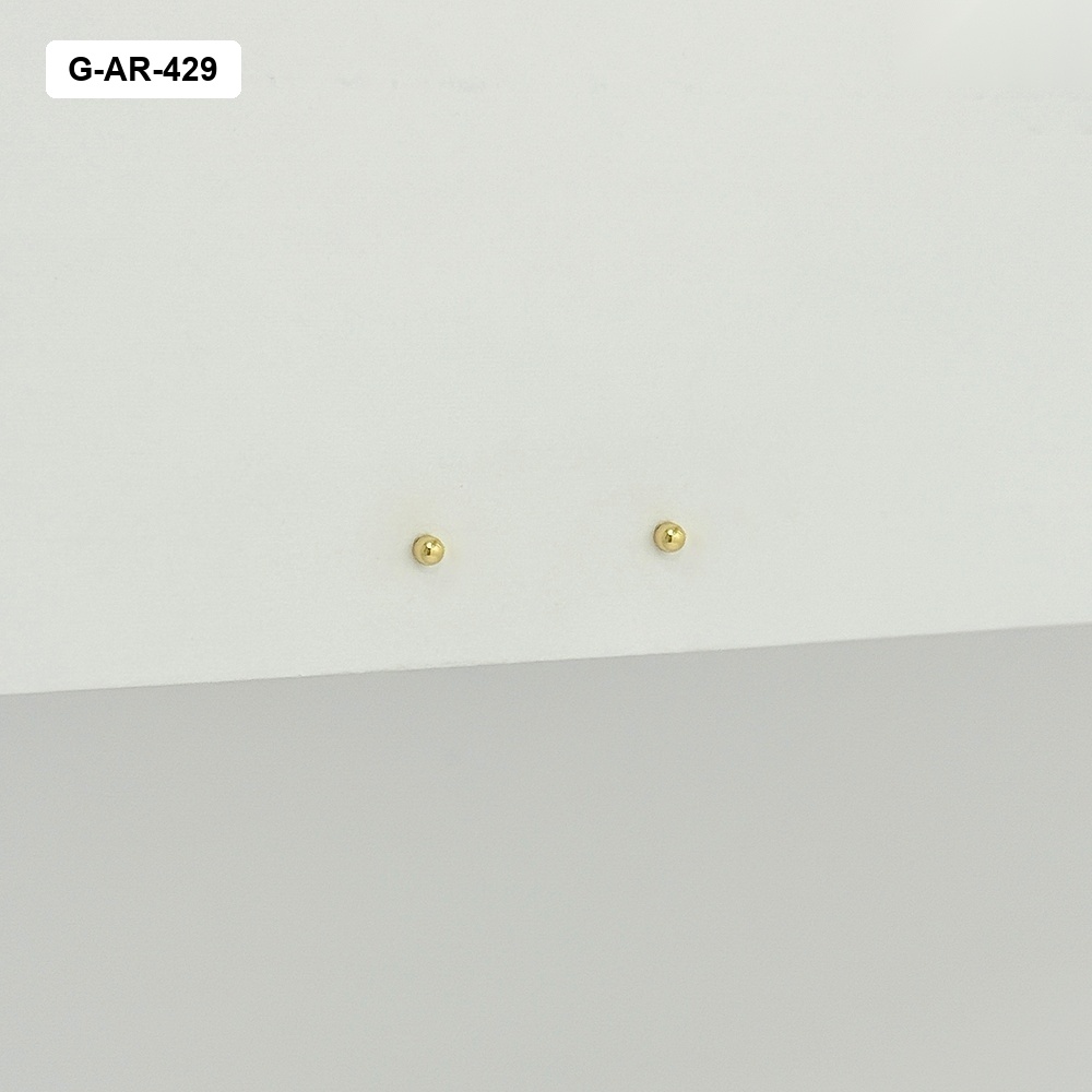 Aretes en rodinado gold bolita mini N2