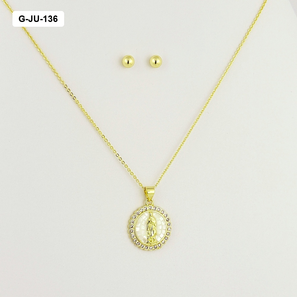 Juego en Rodinado Gold medalla carey Virgen Guadalupe 