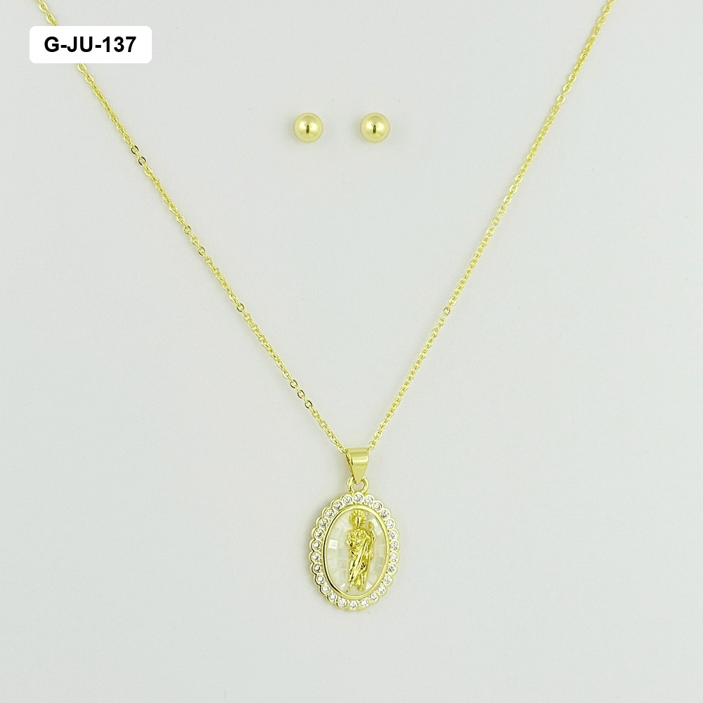 Juego en Rodinado Gold medalla carey San Judas Tadeo