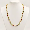 Collar en rodinado Gold Tulipán cristales colores