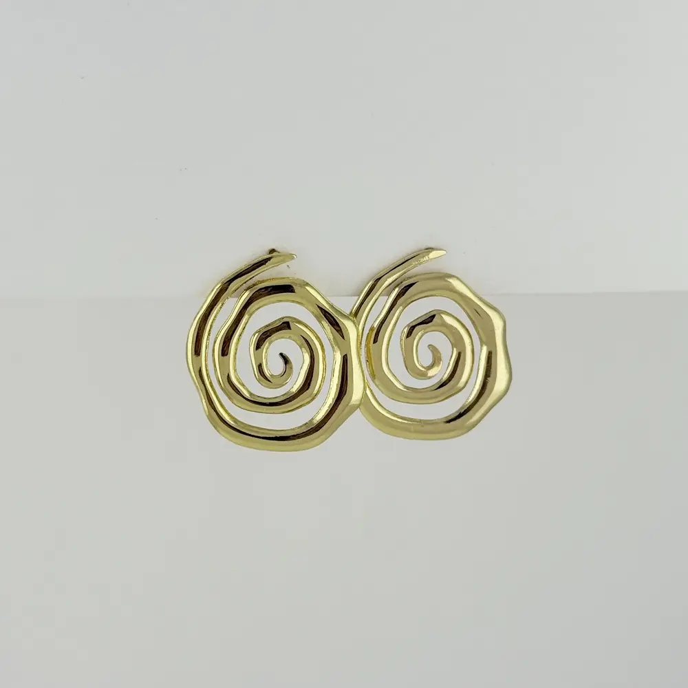 Maxi aretes en acero gold modelo 5