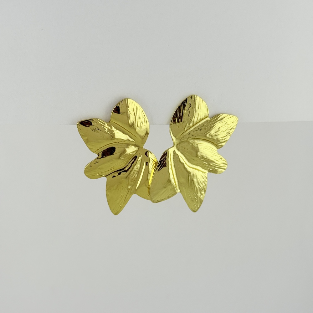 Maxi aretes en acero gold modelo 24