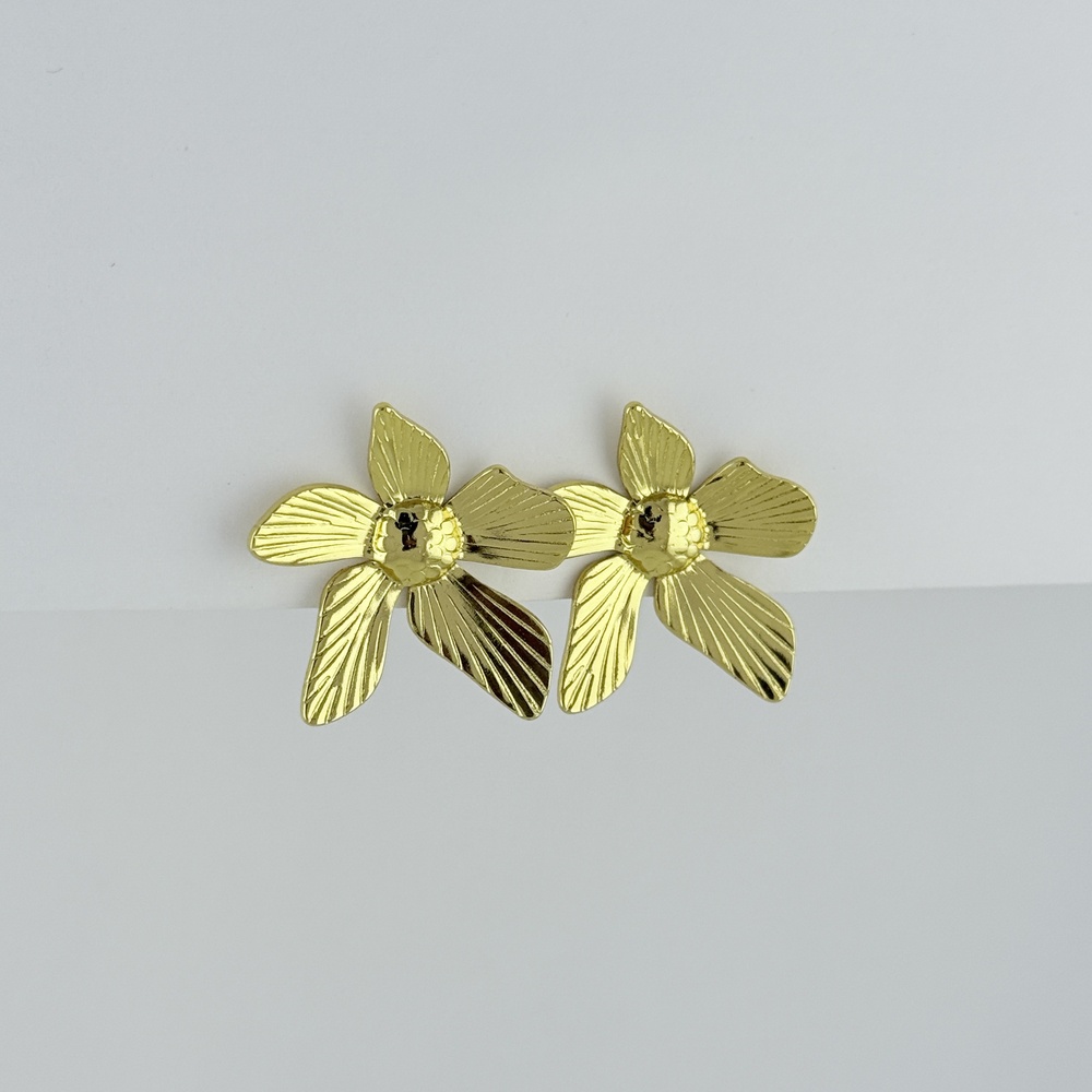 Maxi aretes en acero gold modelo 27