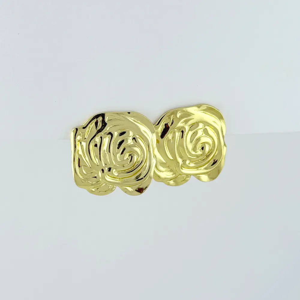 Maxi aretes en acero gold modelo 17