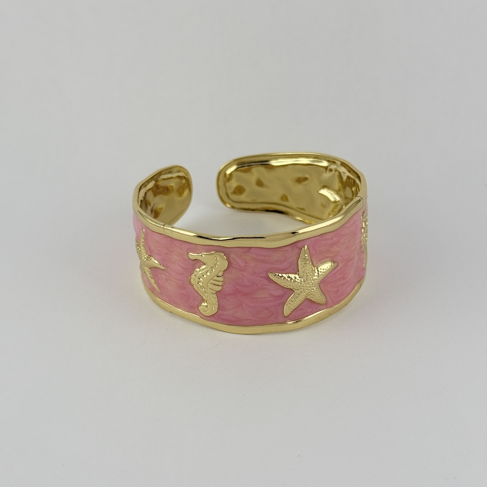 Brazalete en acero gold rigido esmaltado modelo 7