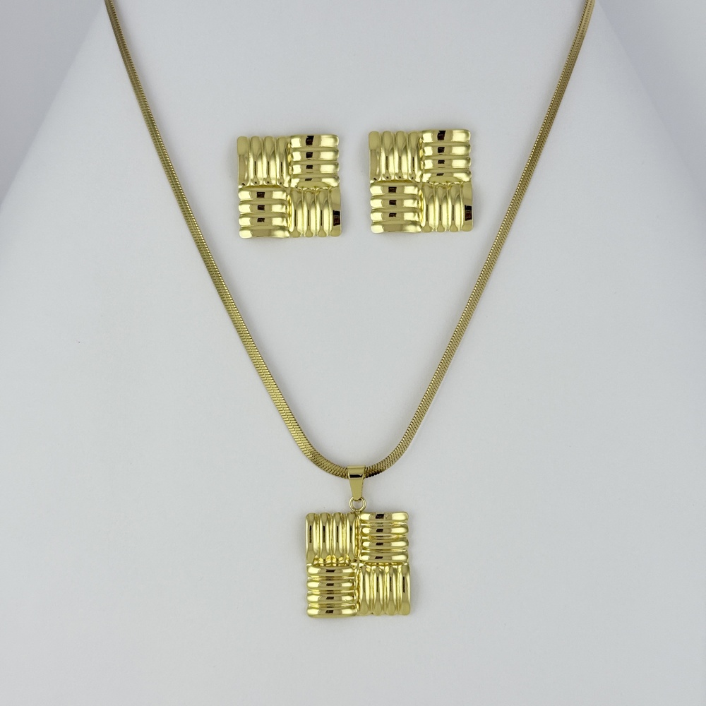 JUEGO EN ACERO GOLD GRANDE CADENA SERPIENTE