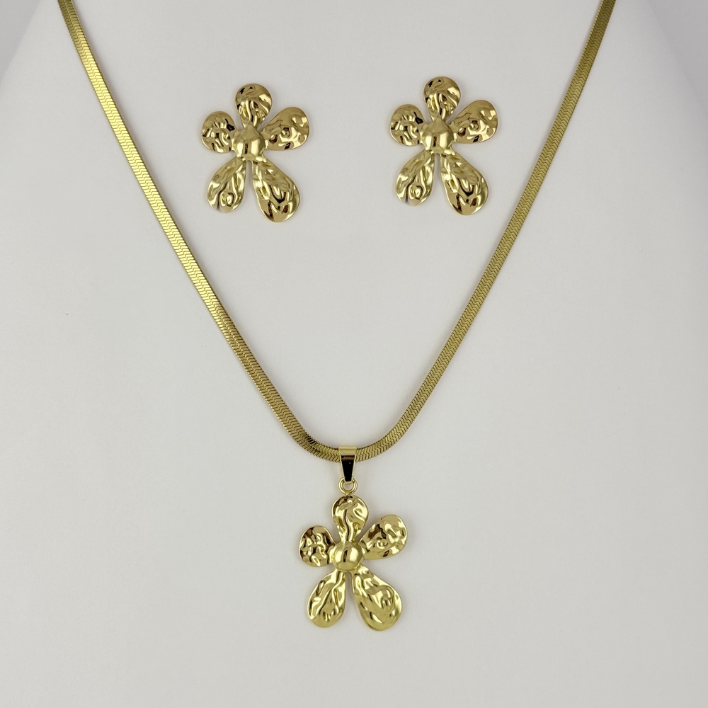 JUEGO EN ACERO GOLD GRANDE CADENA SERPIENTE