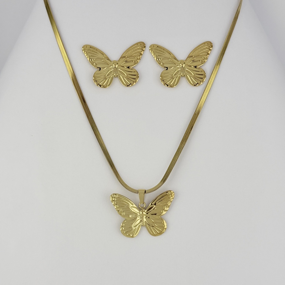 JUEGO EN ACERO GOLD GRANDE CADENA SERPIENTE