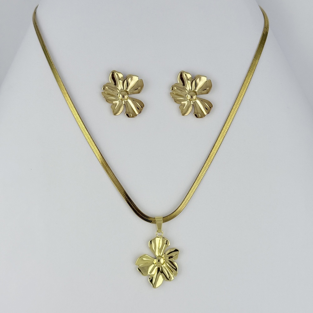 JUEGO EN ACERO GOLD GRANDE CADENA SERPIENTE