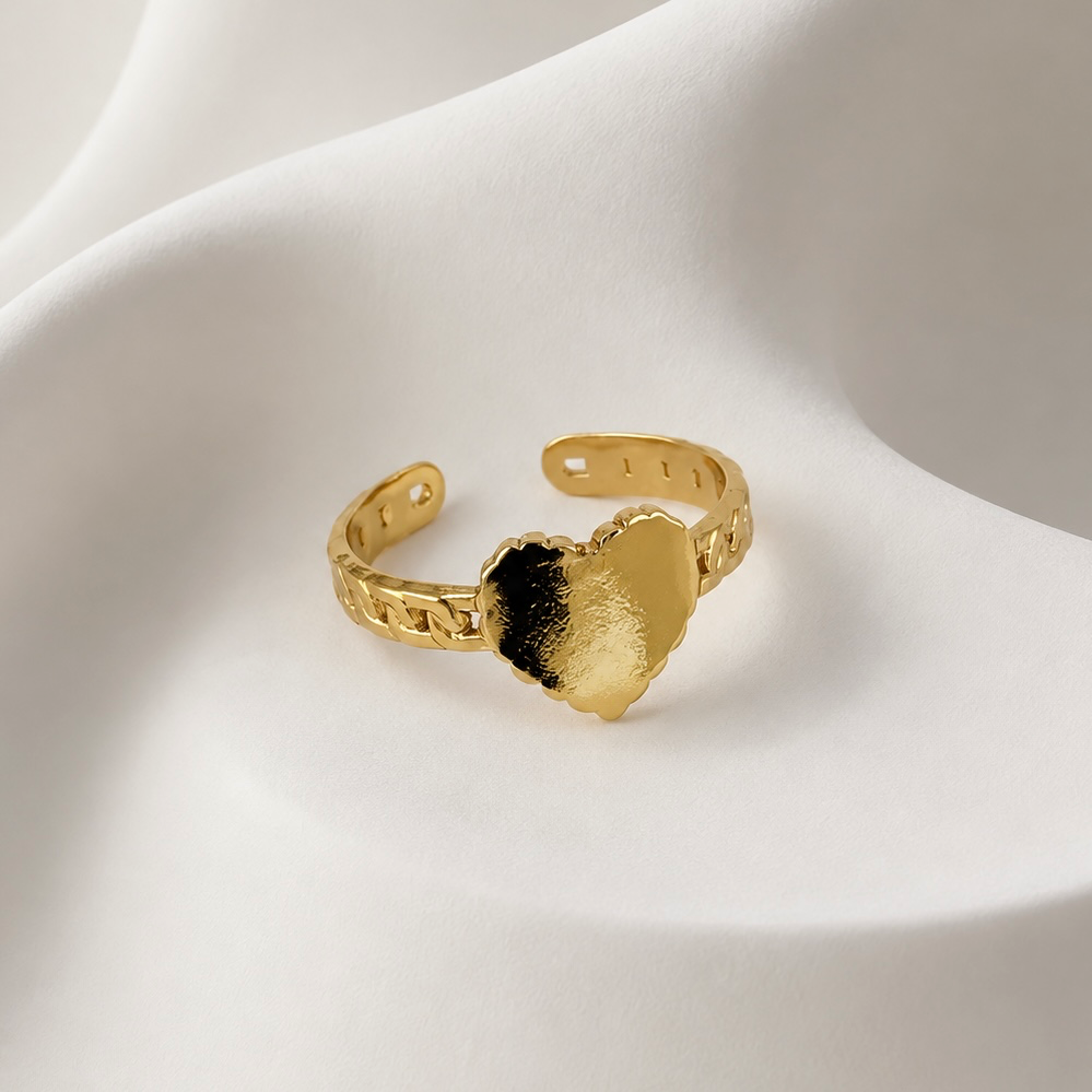 Anillo en acero gold ajustable modelo 58