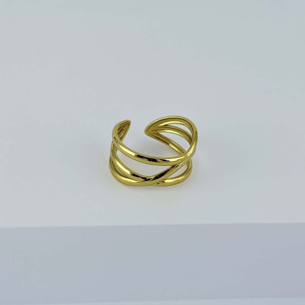 ANILLO EN ACERO GOLD AJUSTABLE