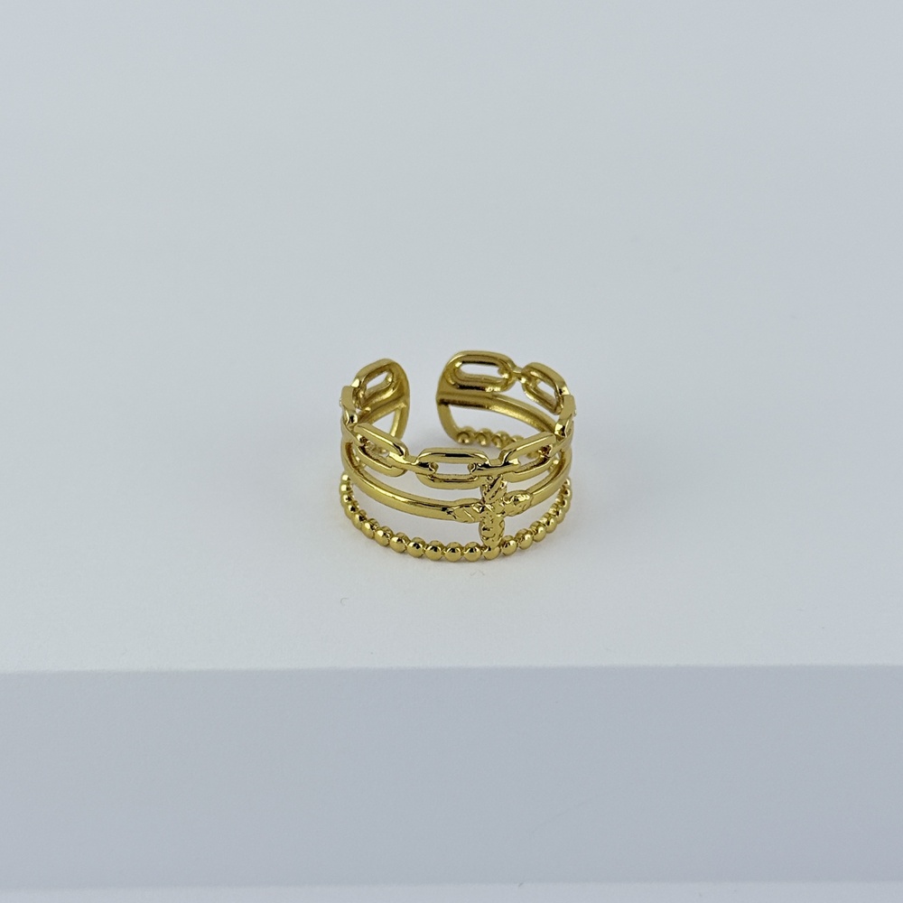 ANILLO EN ACERO GOLD AJUSTABLE