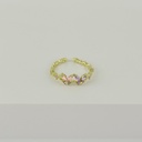 Anillo en rodinado gold cristales colores modelo 3